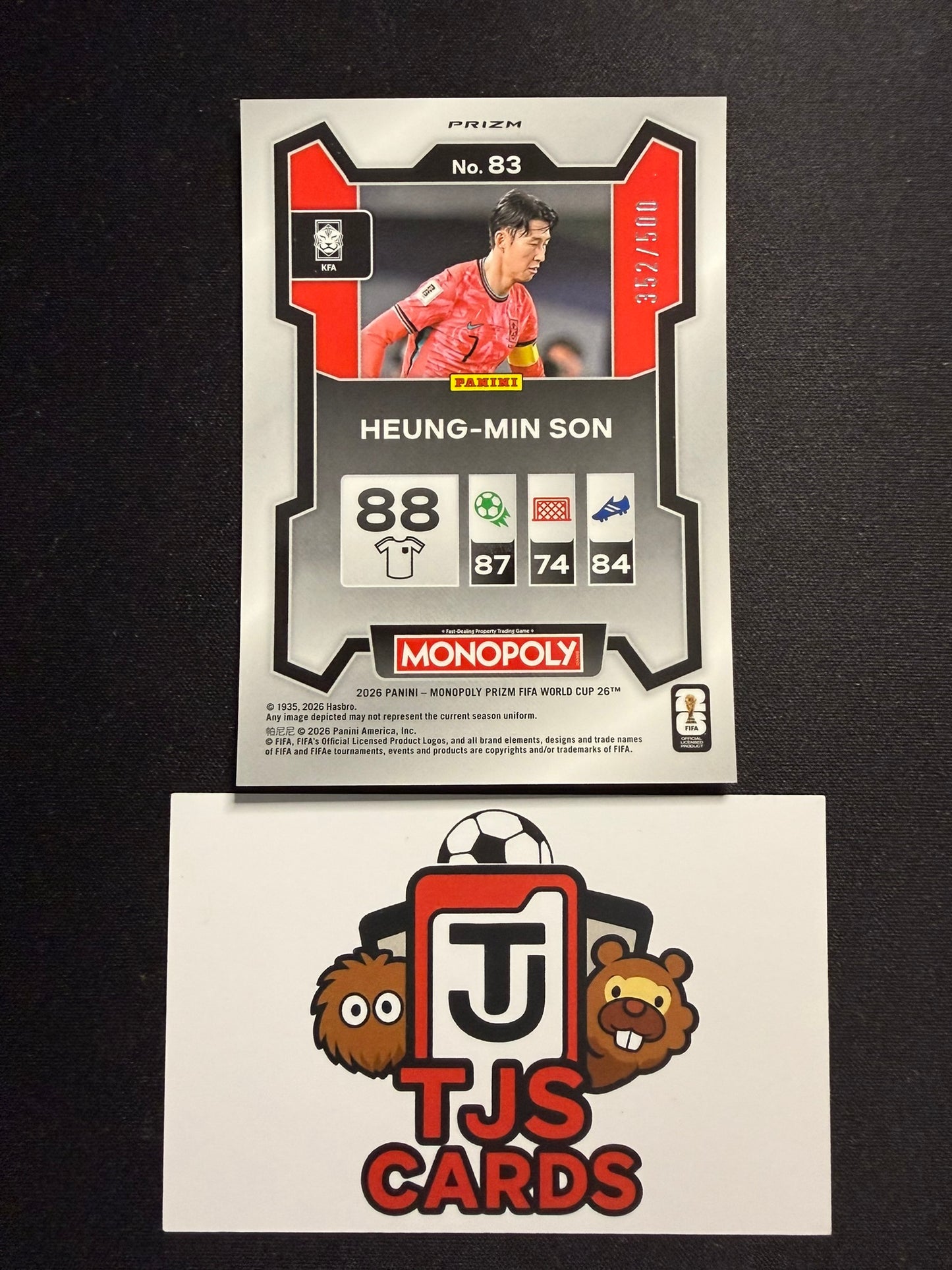 Heung-Min Son - Gold Shimmer /500 - Panini Prizm Monopoly World Cup 2026