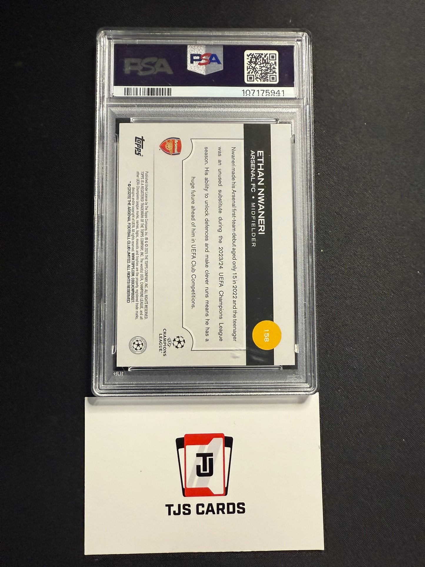 Ethan Nwaneri - PSA 8 - Rookie Rain Drops - TOPPS UCC 2024/25