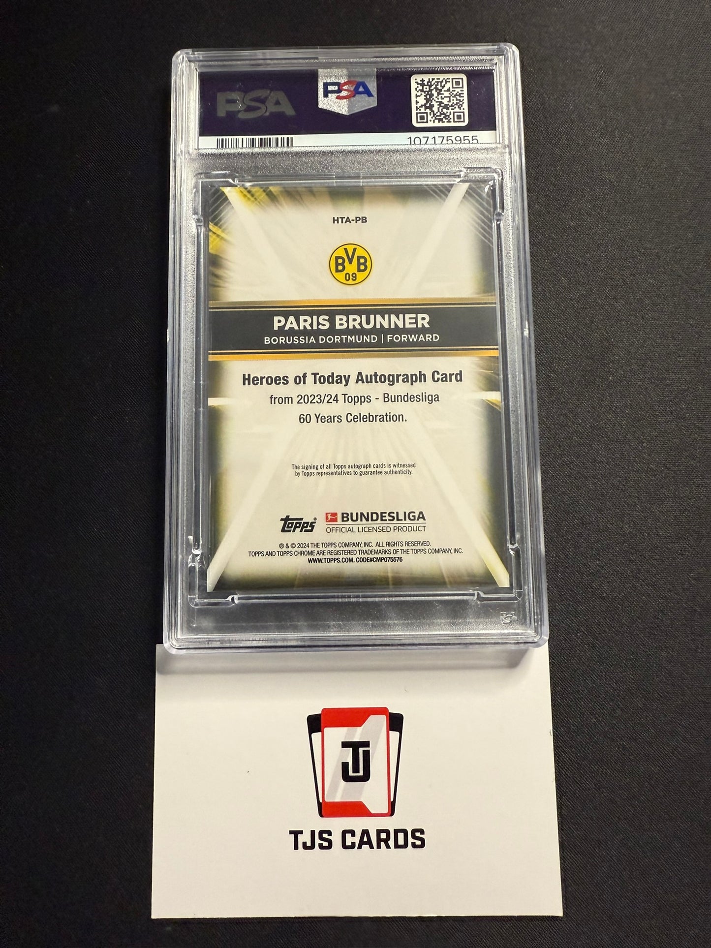 Paris Brunner - PSA 9 - Rookie Auto - TOPPS Bundesliga 60 2023/24