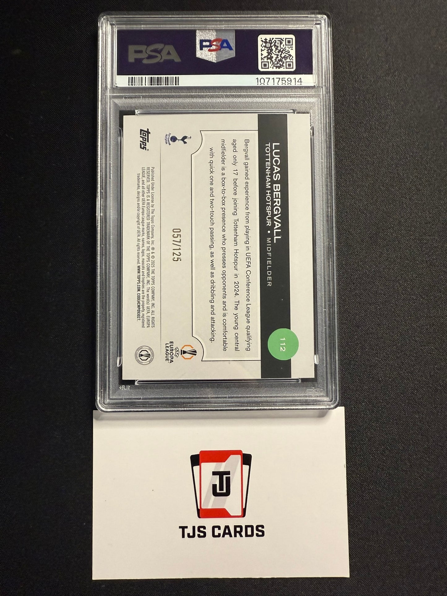 Lucas Bergvall - PSA 9 - Rookie Blue /125 - TOPPS UCC 2024/25
