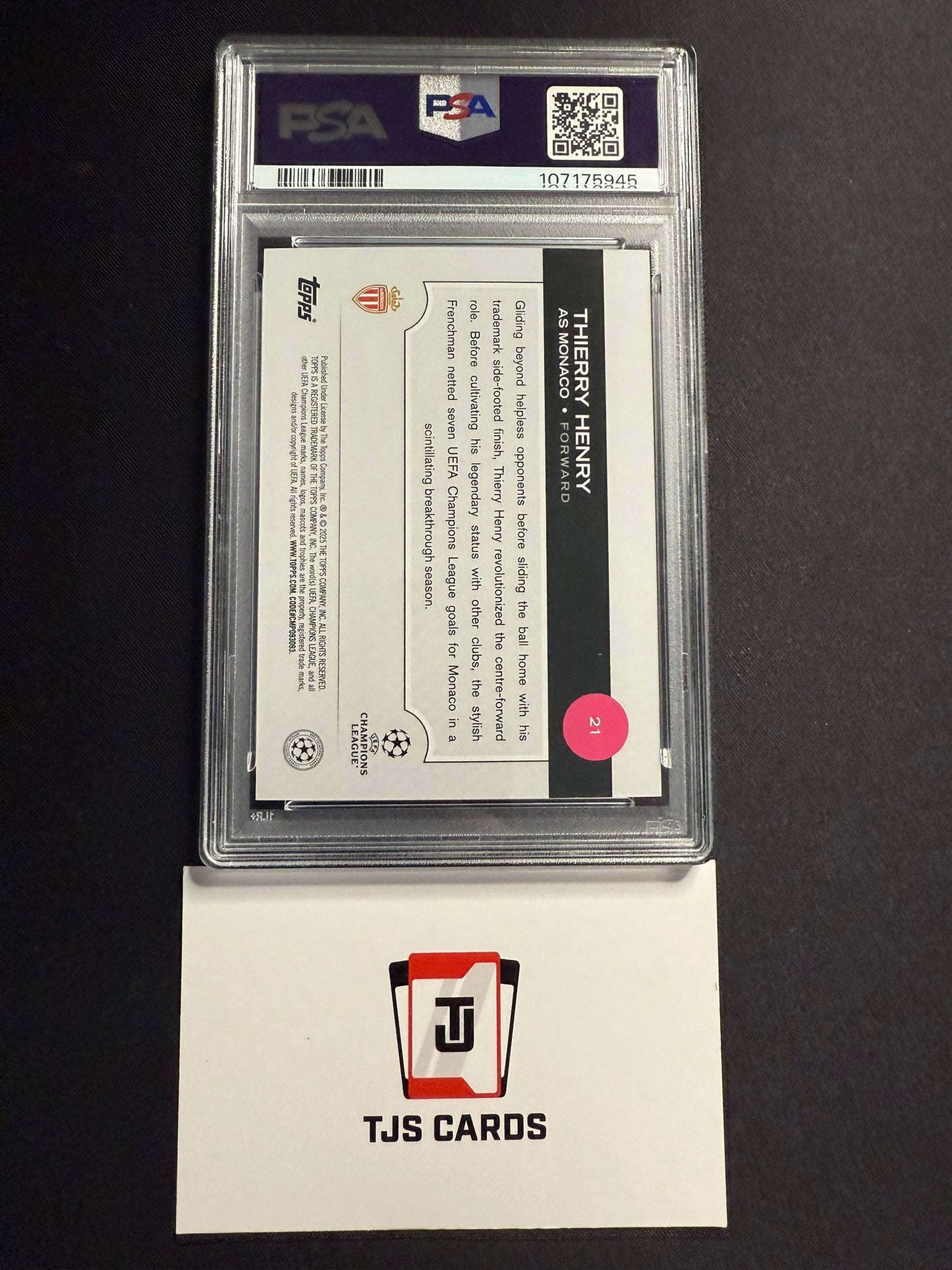 Thierry Henry - PSA 9 - SP Image Variation - TOPPS UCC 2024/25