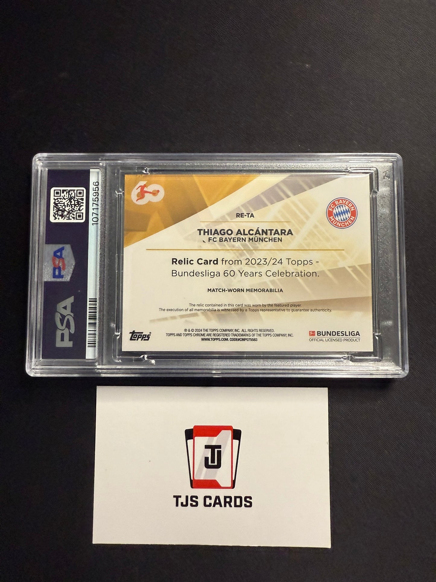 Thiago Alcantara - PSA 10 - Match-Worn Patch /40 - TOPPS Bundesliga 60 2023/24