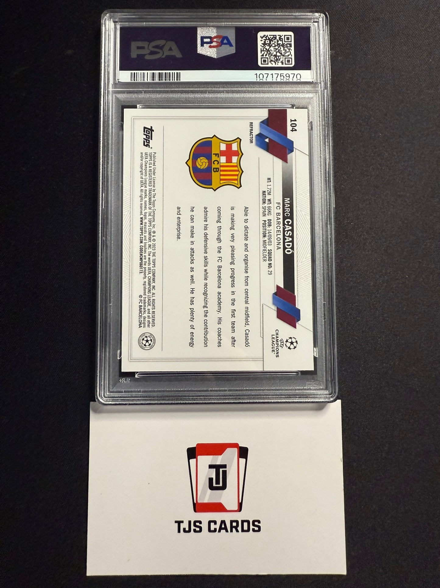 Marc Casado - PSA 10 - Rookie Refractor - TOPPS Chrome UCC 2022/23