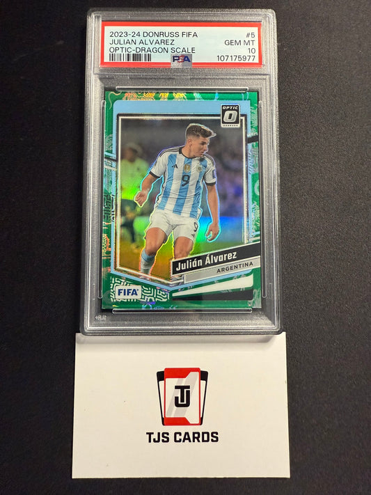 Julian Alvarez - PSA 10 - Dragon Scale /8 - Panini Donruss 2023/24