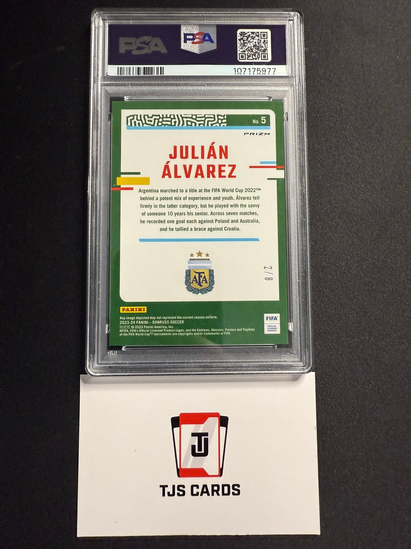 Julian Alvarez - PSA 10 - Dragon Scale /8 - Panini Donruss 2023/24
