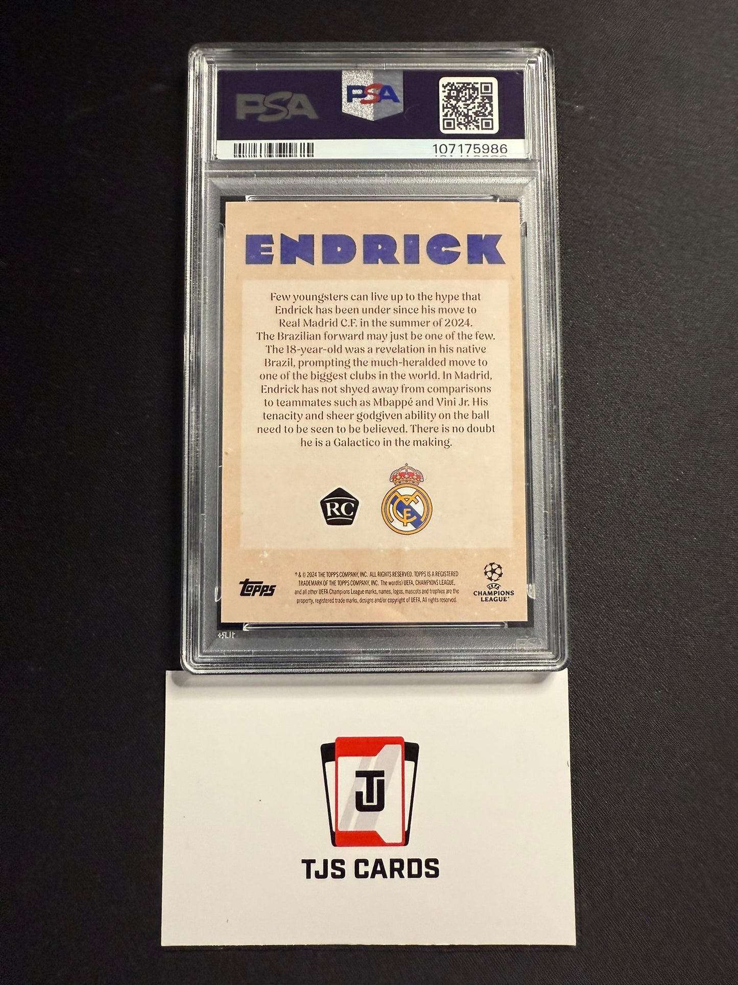 Endrick - PSA 10 - Rookie Artistry - TOPPS Deco UCC 2024/25