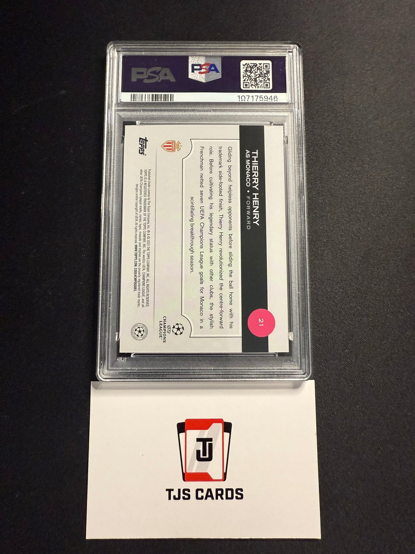 Thierry Henry - PSA 10 - Image Variation SP - TOPPS UCC 2024/25