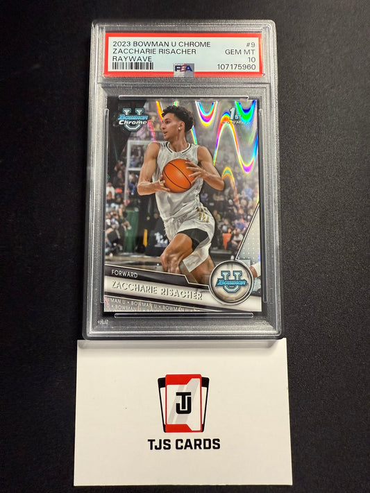 Zaccharie Risacher - PSA 10 - 1st Raywave /100 - TOPPS Bowman U Chrome 2023