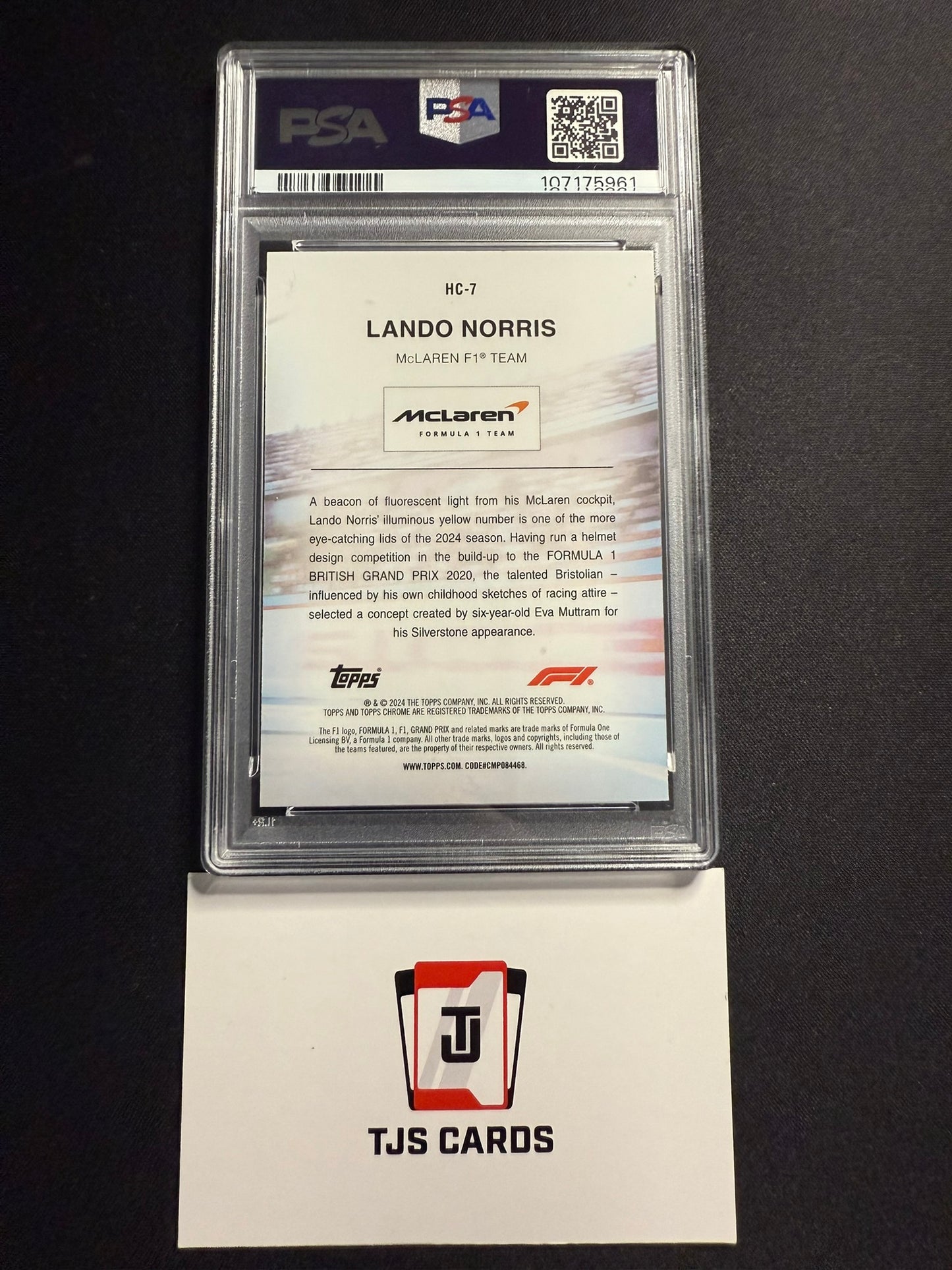 Lando Norris - PSA 10 - Helmet Collection - TOPPS Chrome F1 2024