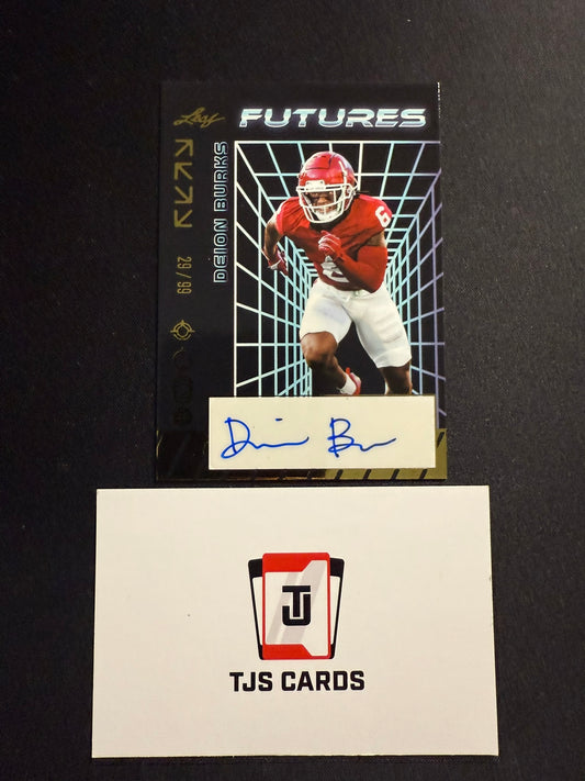 Deion Burks - Gold Auto /99 - Leaf Futures 2024