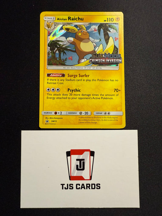 Alolan Raichu - Staff - Crimson Invasion Black Star Promo SM72 - LP - Pokemon
