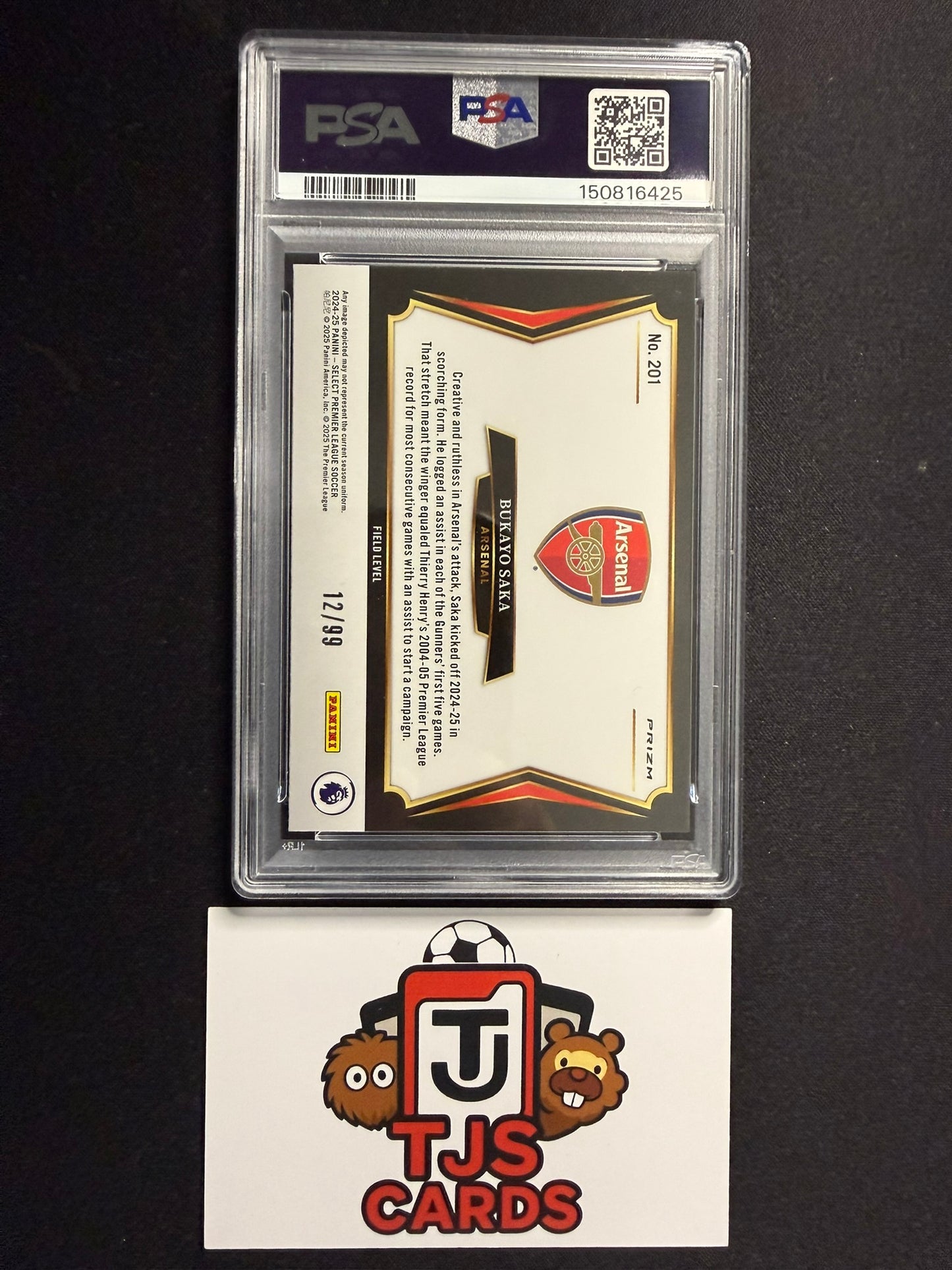 Bukayo Saka - PSA 8 - Pink /99 - Panini Select Premier League 2024/25
