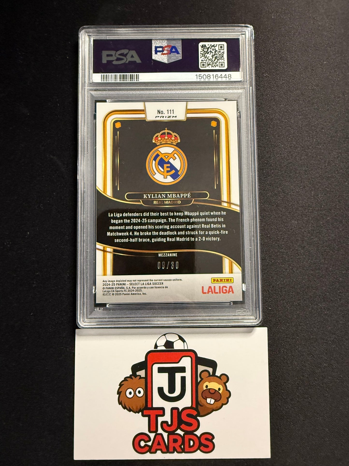 Kylian Mbappe - PSA 9 - Winter Camo /30 - Panini Select La Liga 2024/25