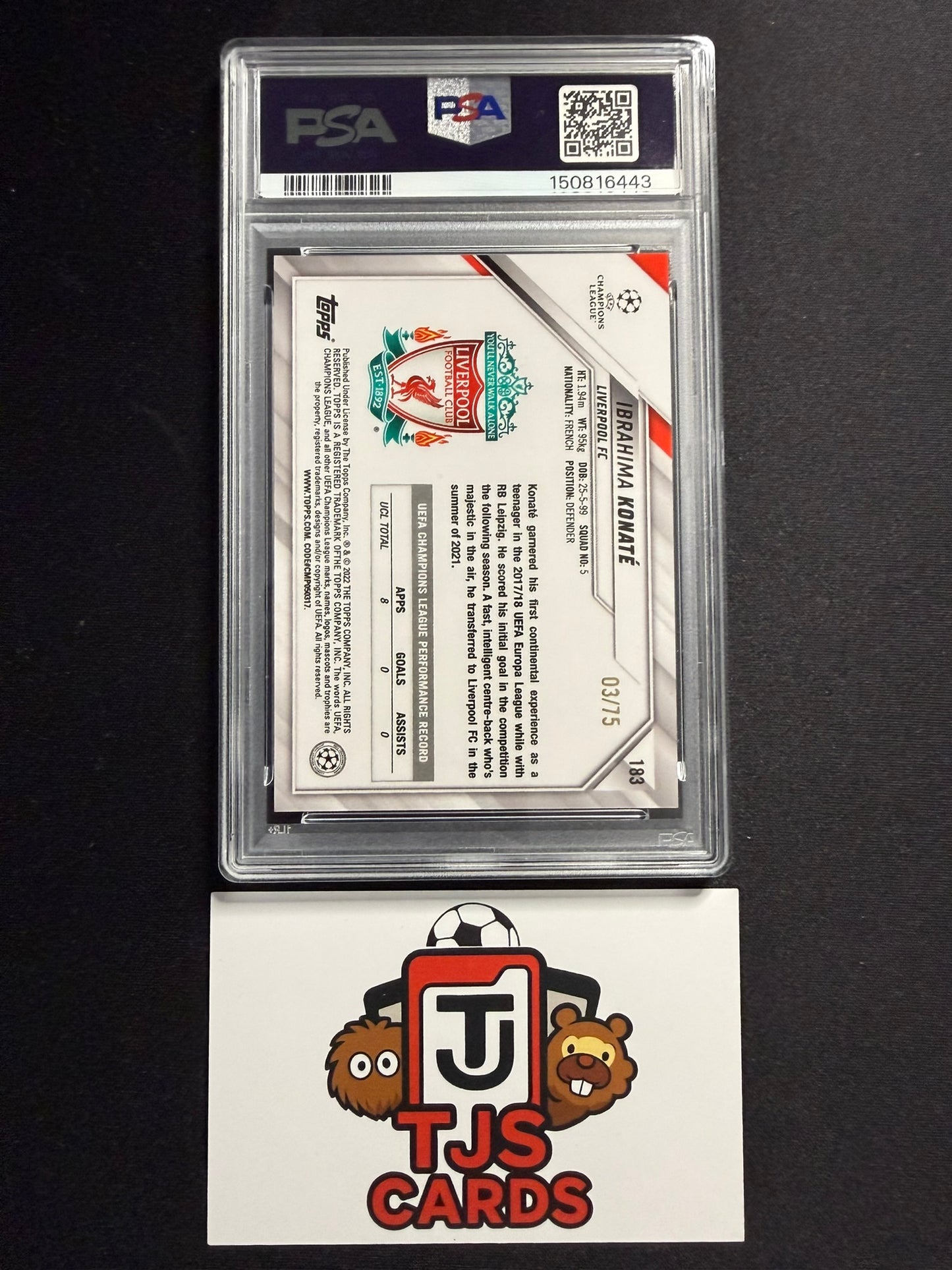 Ibrahima Konate - PSA 10 - Green /75 - TOPPS Sapphire UCL 2021/22