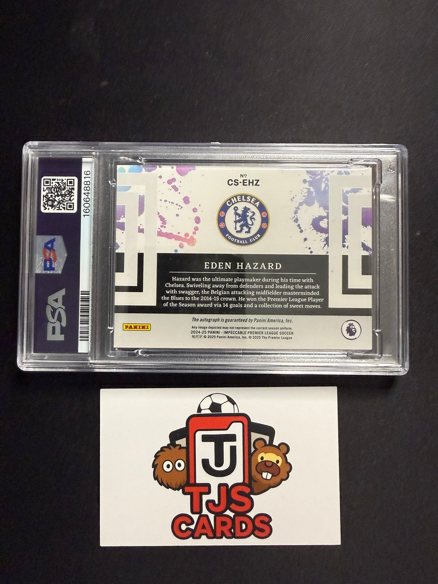 Eden Hazard - PSA 8 - On-Cards Champion's Auto /99 - Panini Impeccable Premier League 2024/25