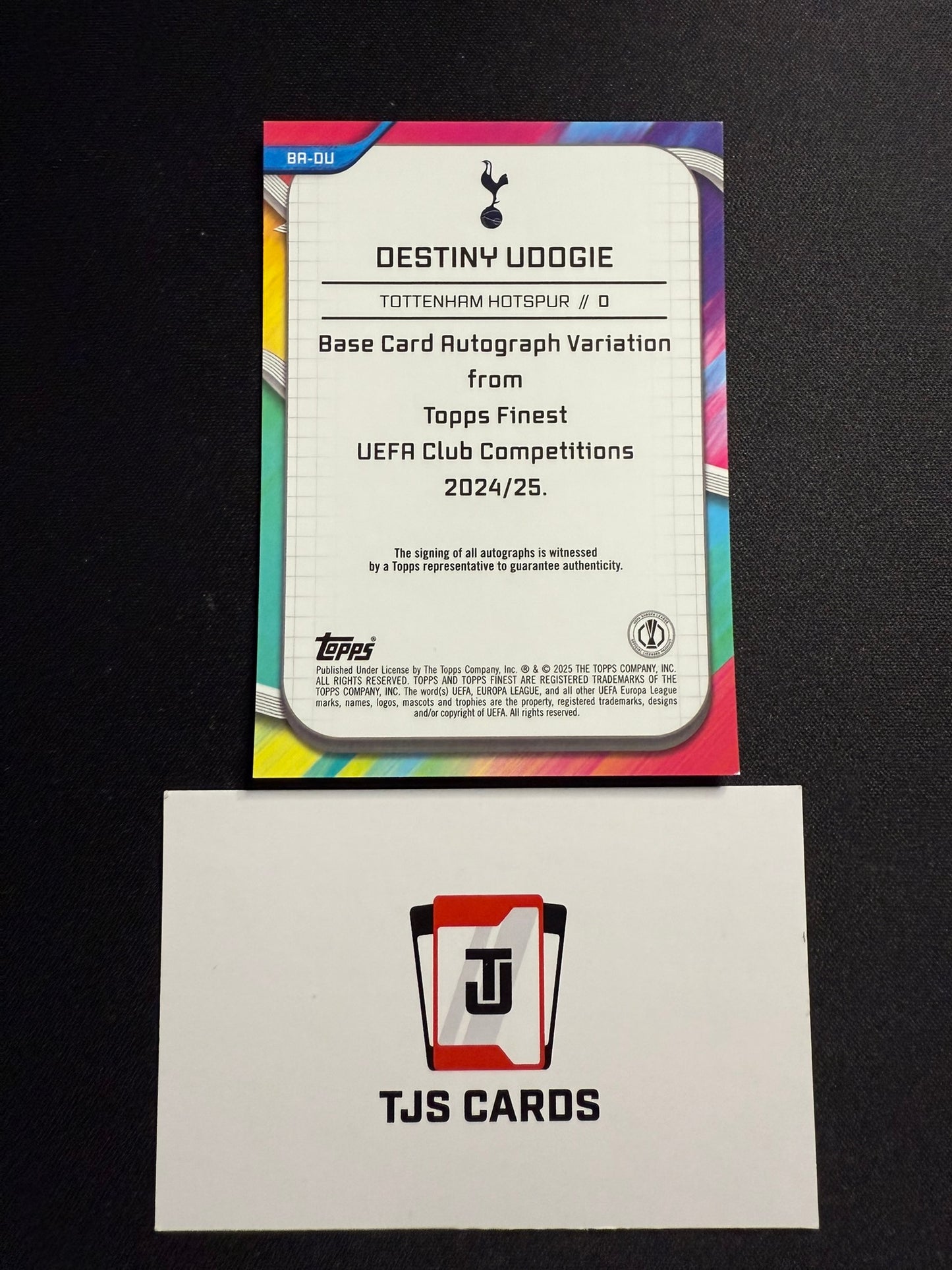 Destiny Udogie - Purple Shimmer Auto /199 - TOPPS Finest UCC 2024/25
