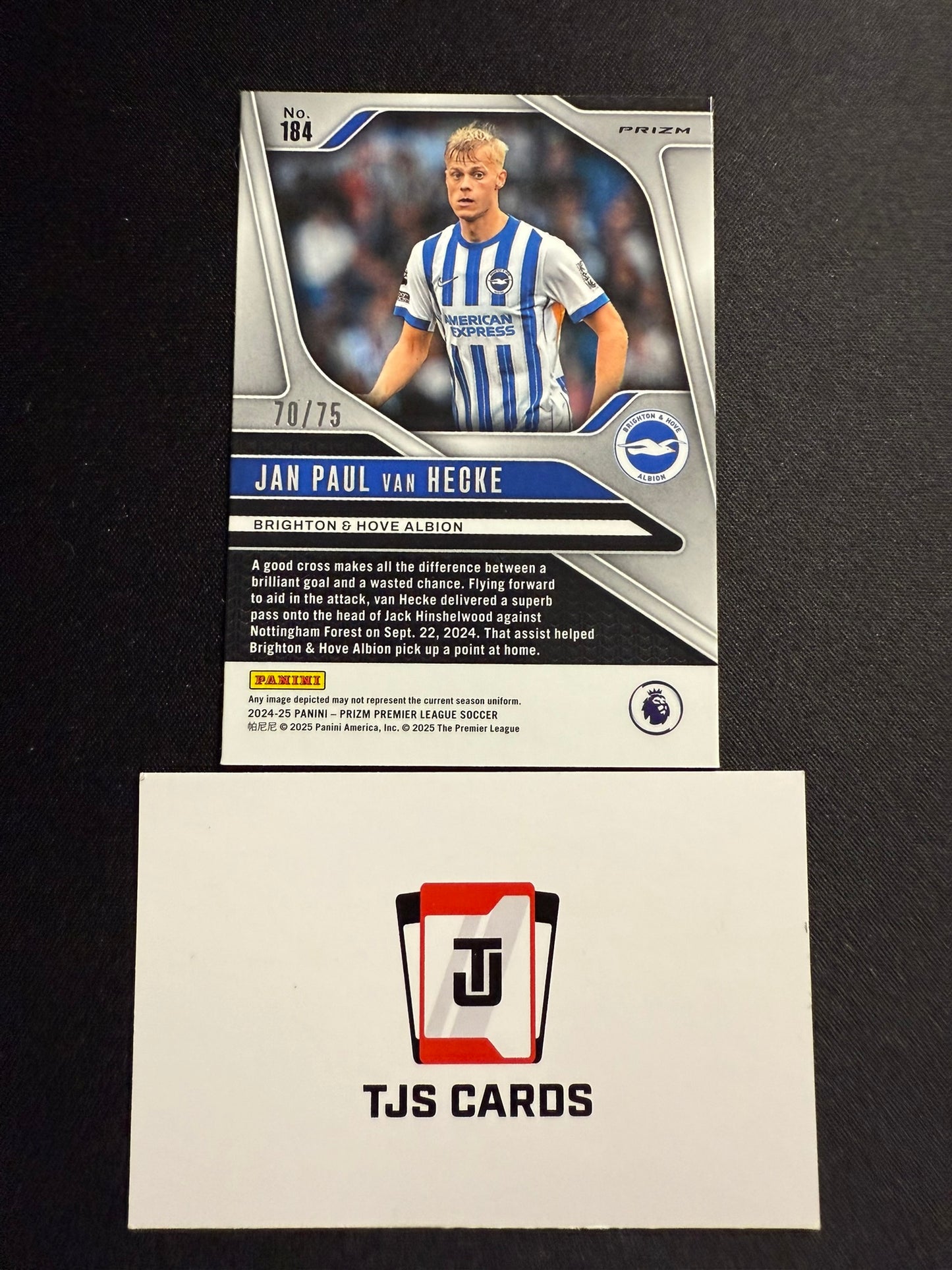 Jan Paul Van Hecke - Blue Cracked Ice /75 - Panini Prizm Premier League 2024/25