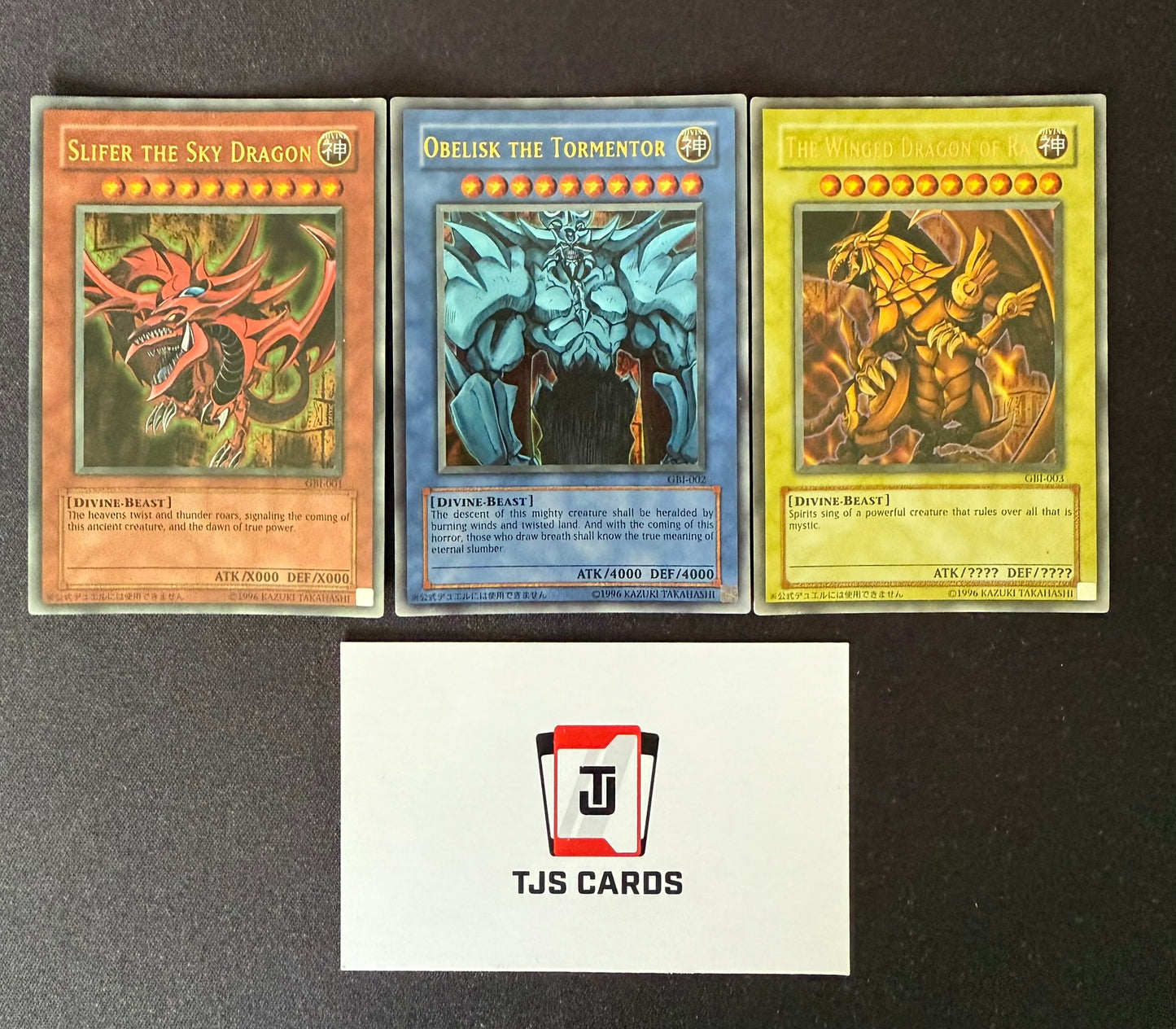 Slifer, Obelisk, Ra - Ultra Rare GBI God Card Set 001 002 003 - YuGiOh