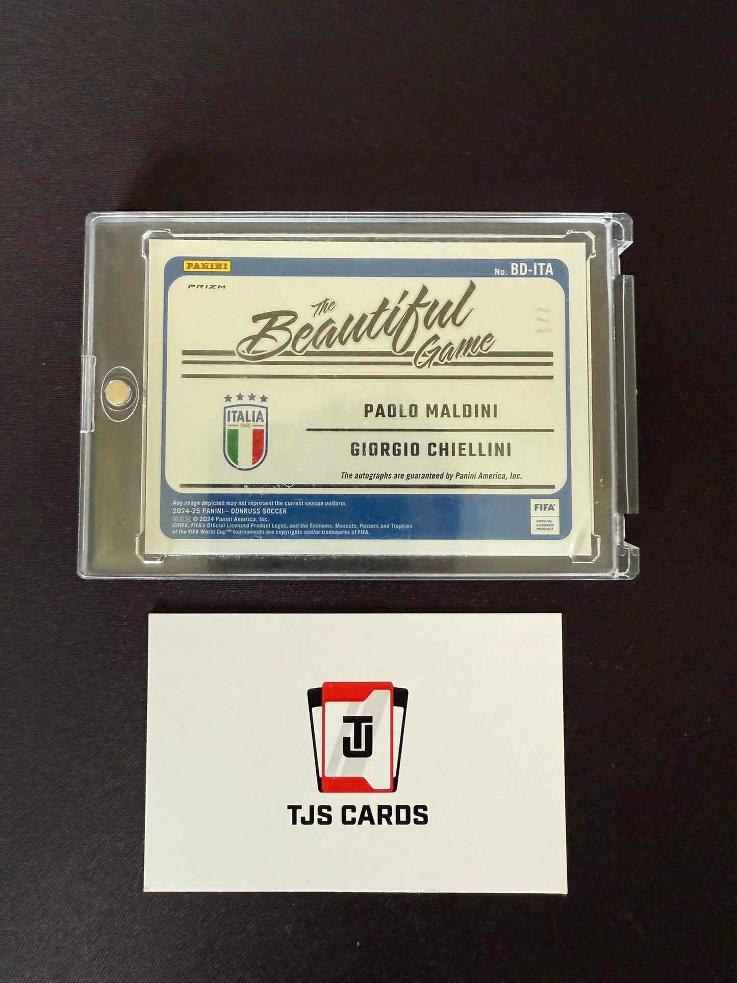 Paolo Maldini Giorgio Chiellini - Dual Auto Blue /7 - Panini Donruss Soccer 2024/25