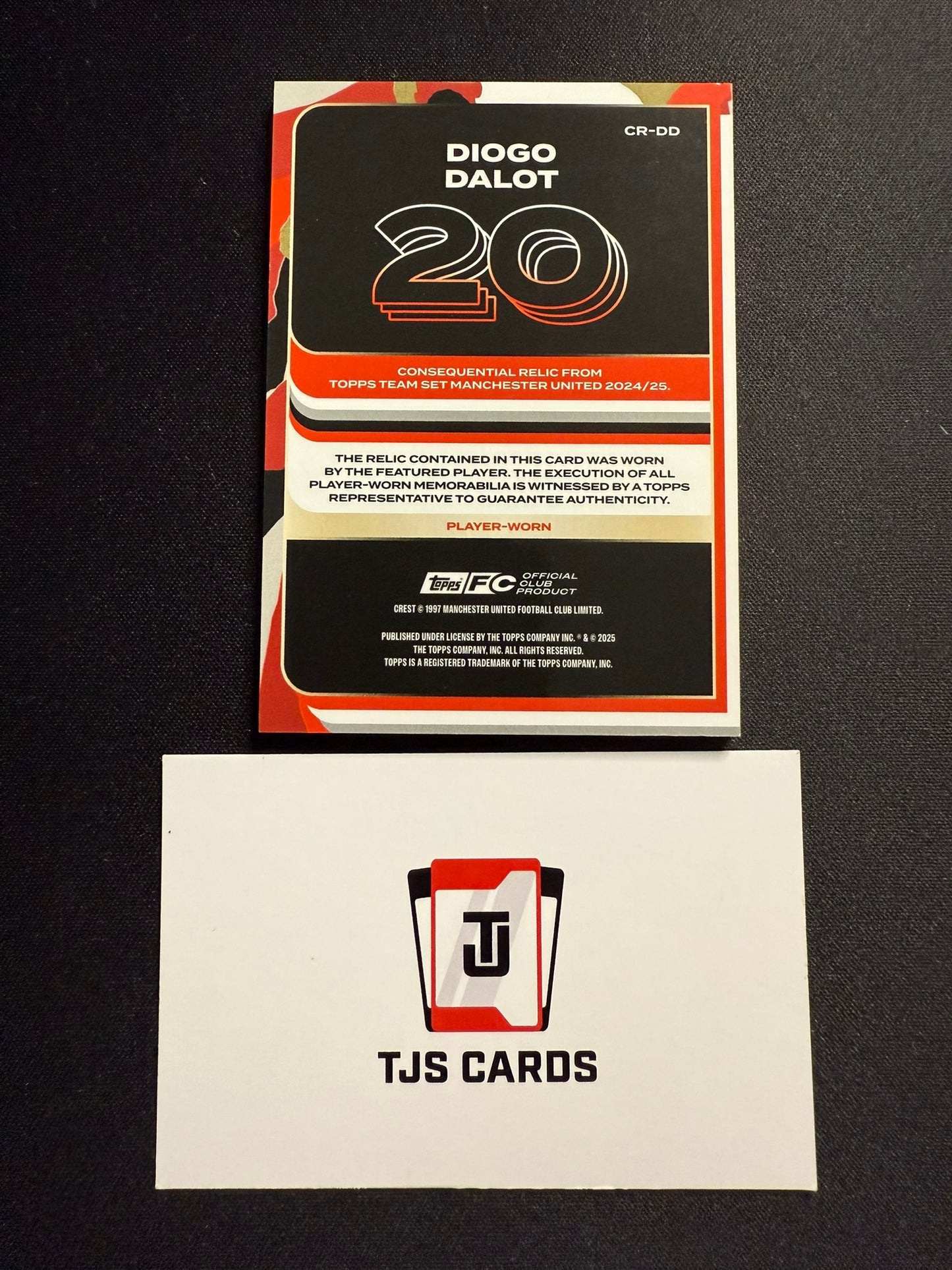 Diogo Dalot - Player-Worn Patch /250 - TOPPS Manchester United Team Set 2024/25