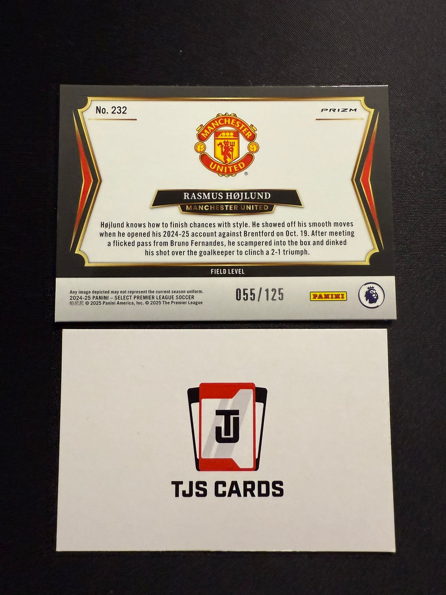 Rasmus Hojlund - Bronze Checker Field Level /125 - Panini Select Premier League 2024/25