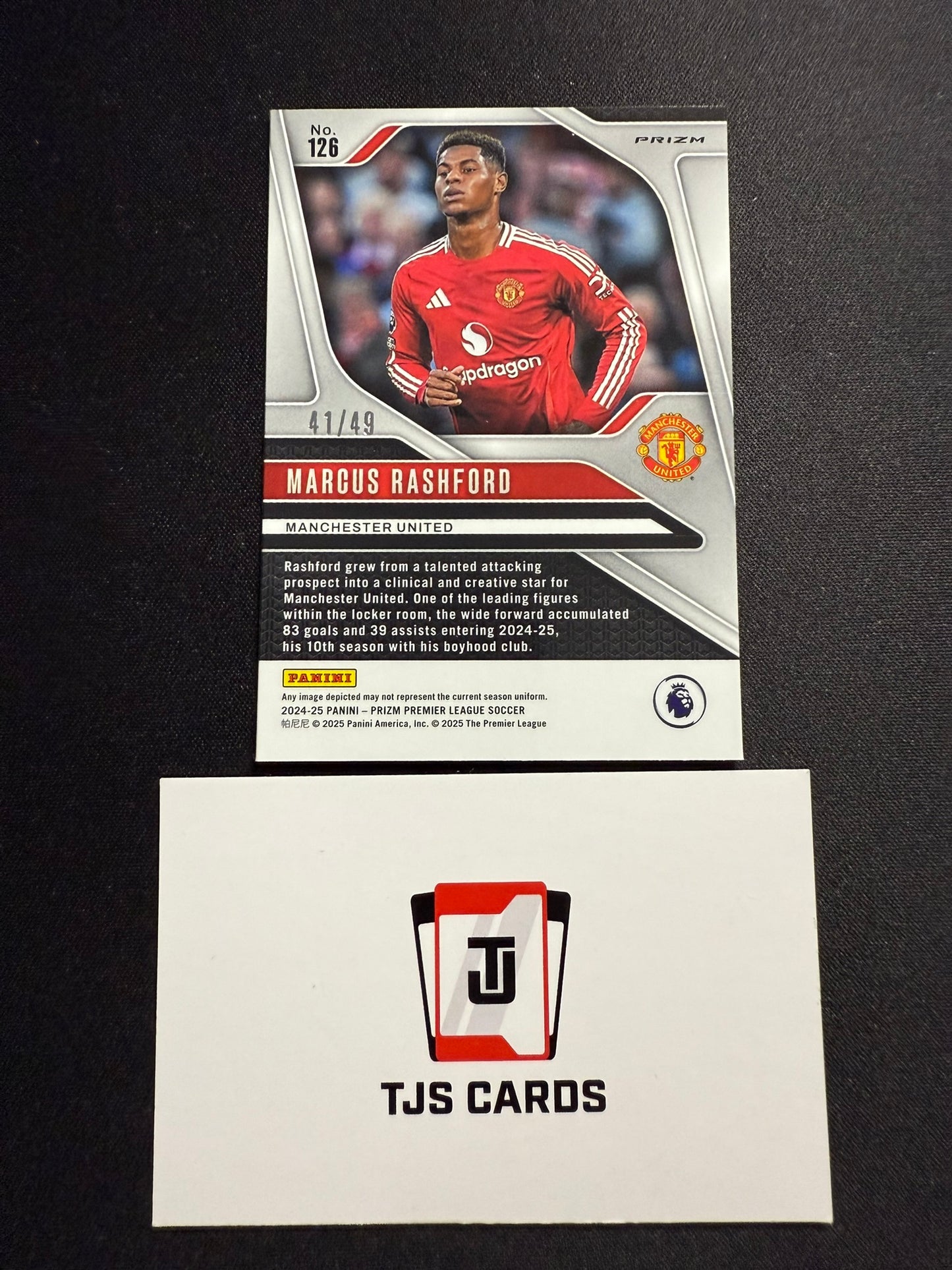 Marcus Rashford - Red Lazer /49 - Panini Prizm Premier League 2024/25