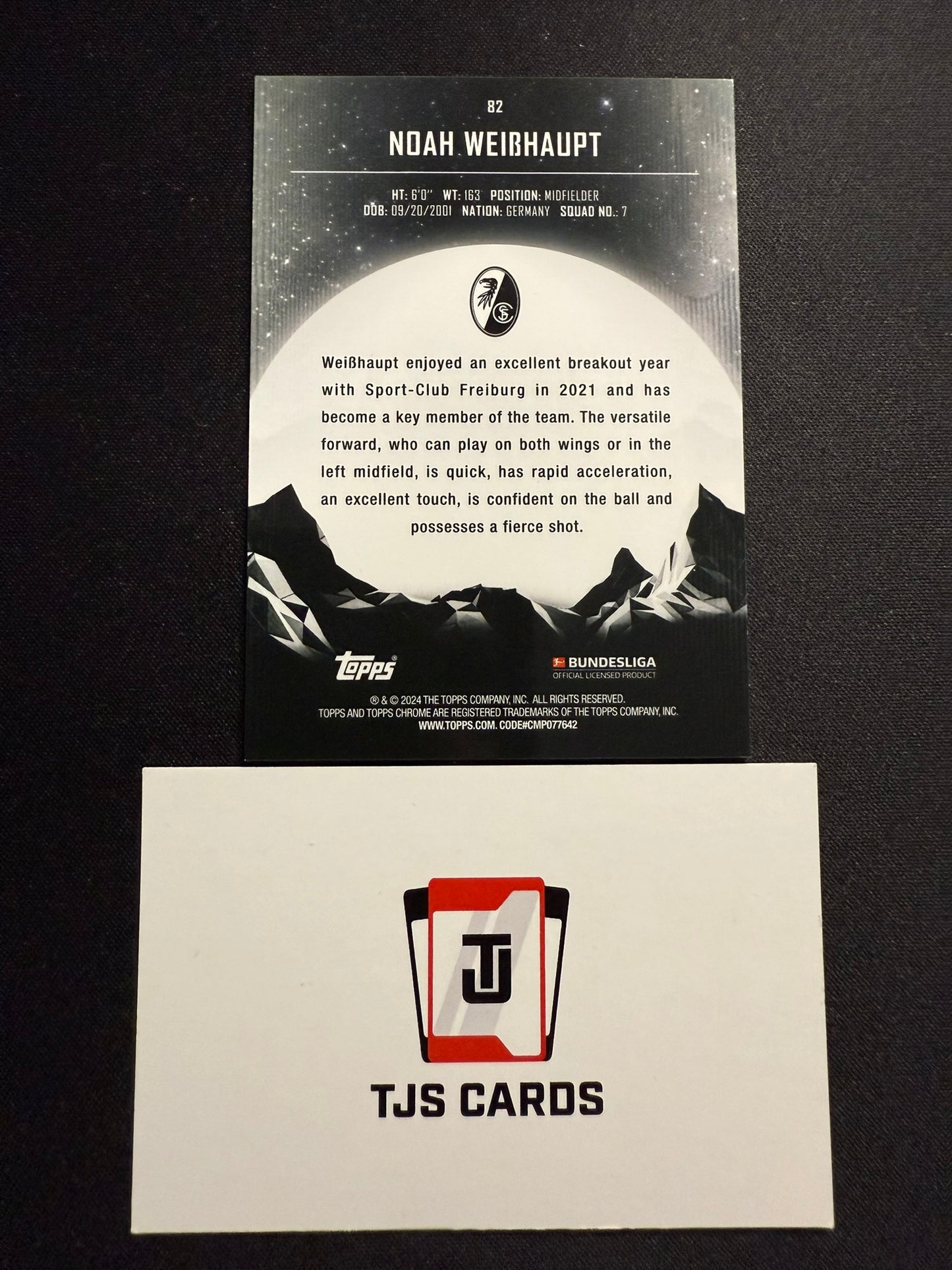 Noah Weisshaupt - Rookie /5 - TOPPS Midnight Bundesliga 2023/24