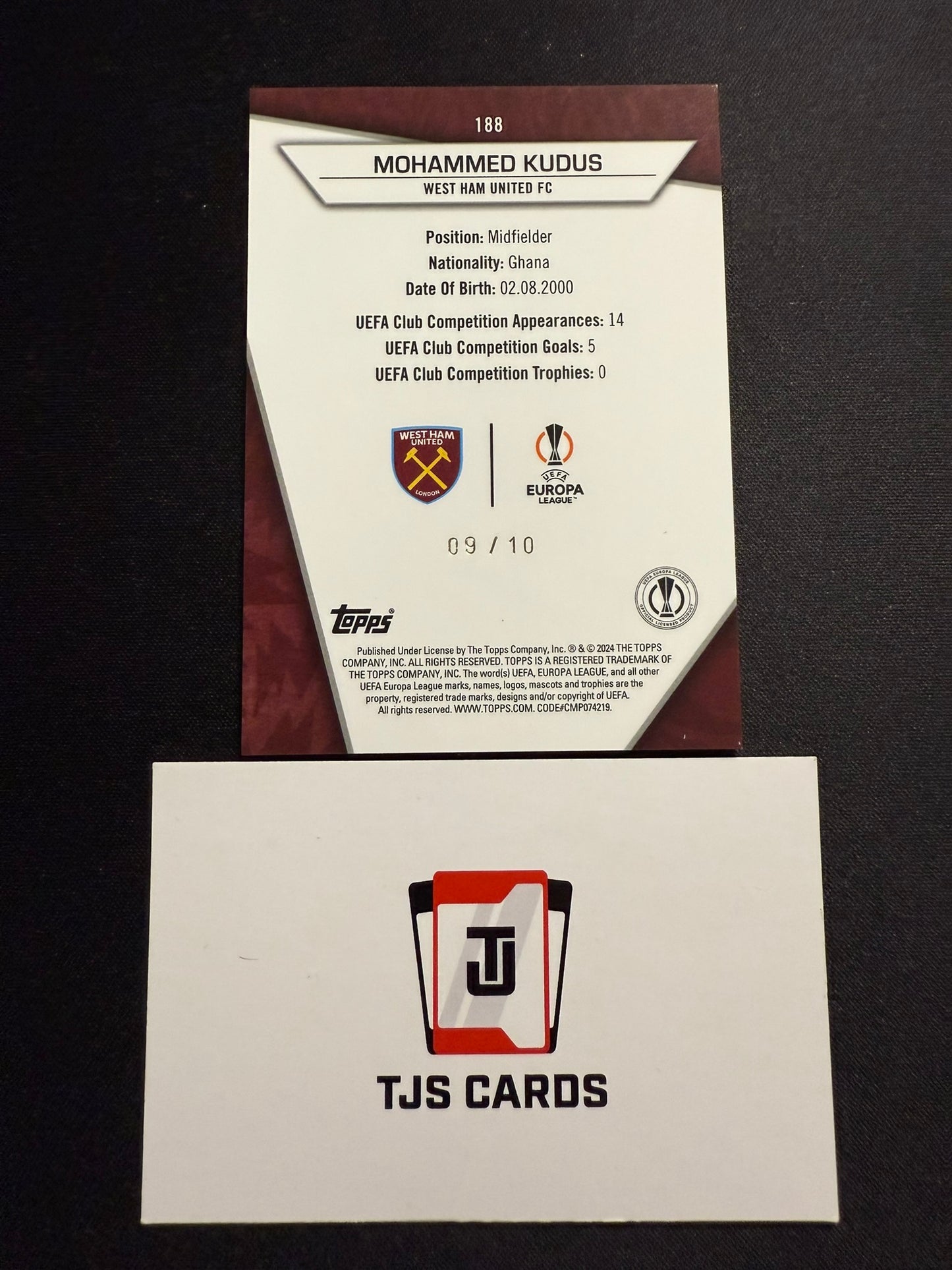 Mohammed Kudus - Black /10 - TOPPS Superstars 2023/24