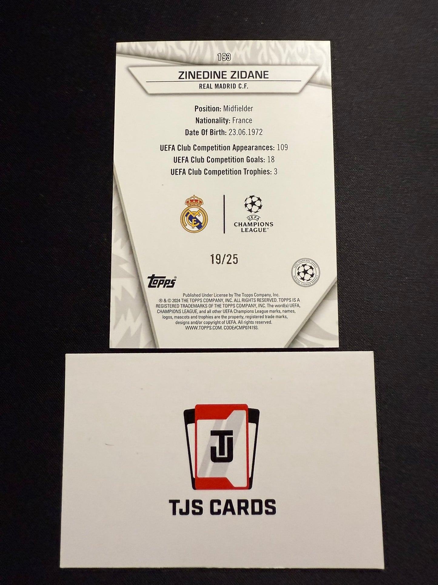 Zinedine Zidane - Orange /25 - TOPPS Superstars 2023/24