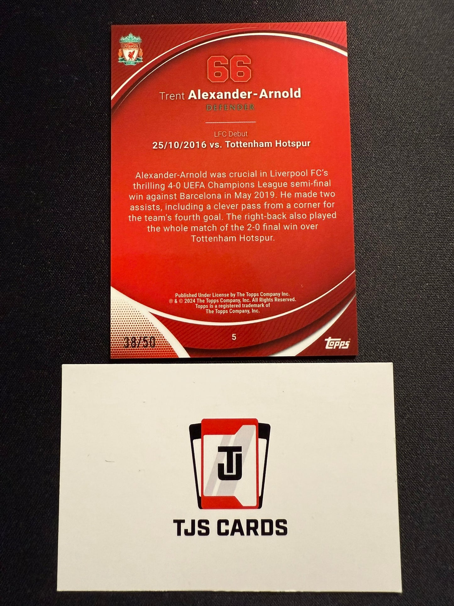 Trent Alexander-Arnold - Gold /50 - TOPPS Liverpool Chrome 2023/24