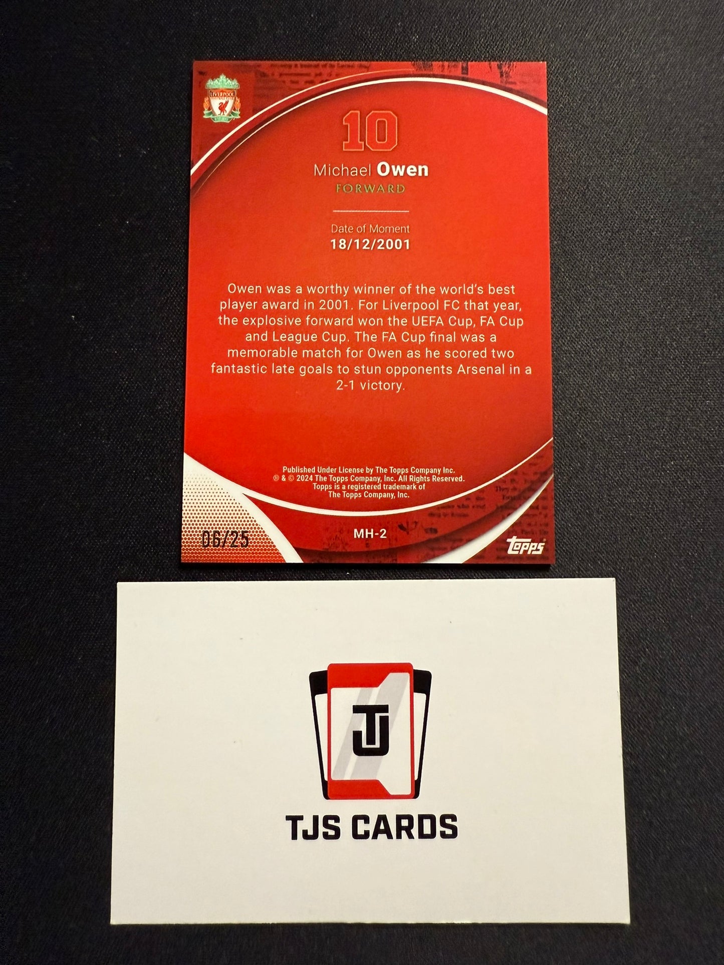 Michael Owen - Making History Orange /25 - TOPPS Liverpool Chrome 2023/24
