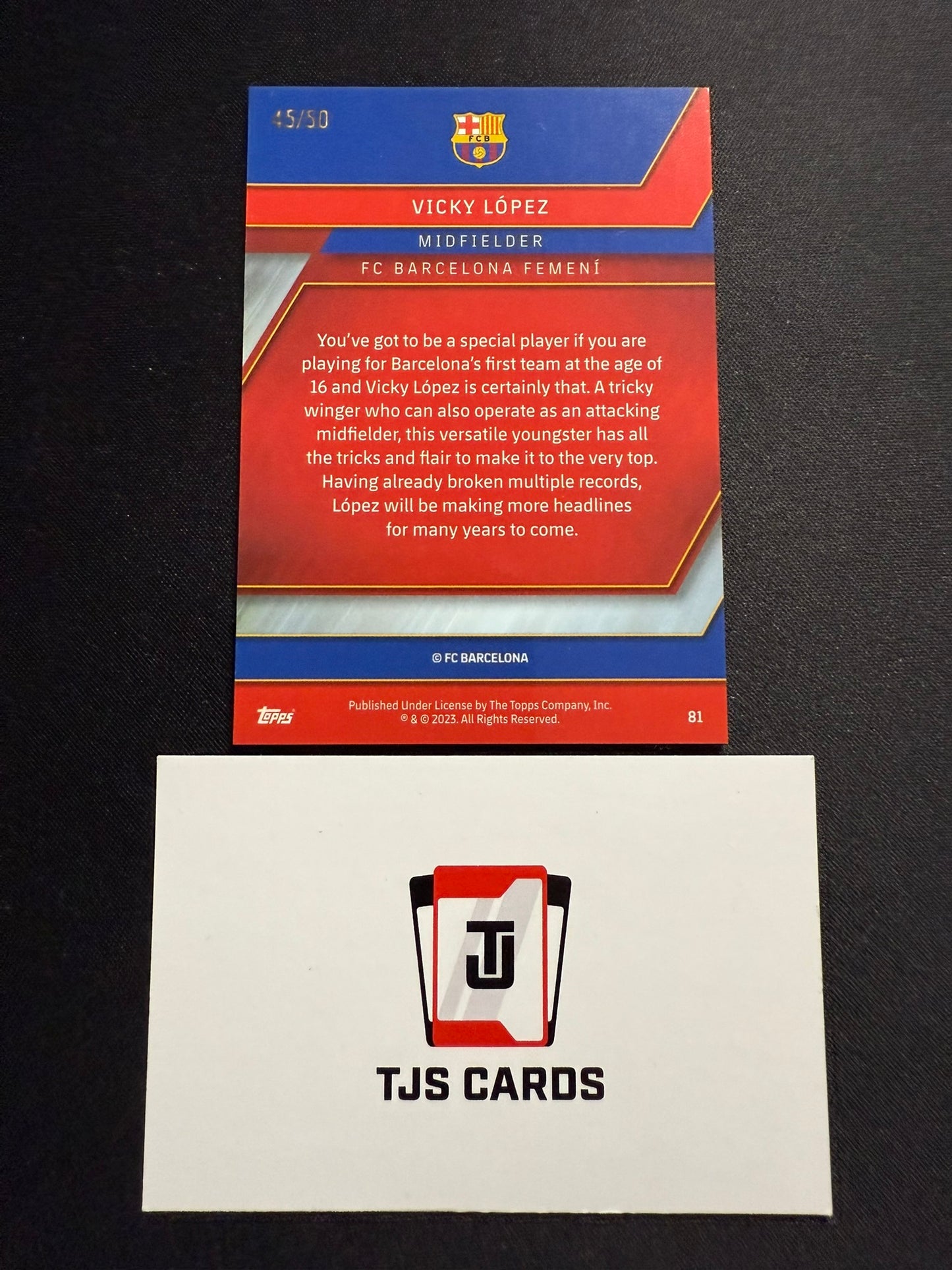 Vicky Lopez - Rookie Gold /50 - TOPPS Barcelona Chrome 2022/23