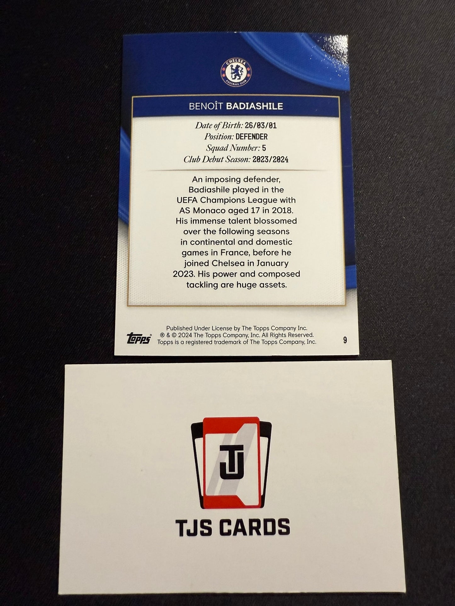 Benoit Badiashile - Red /5 - TOPPS Chelsea Team Set 2023/24