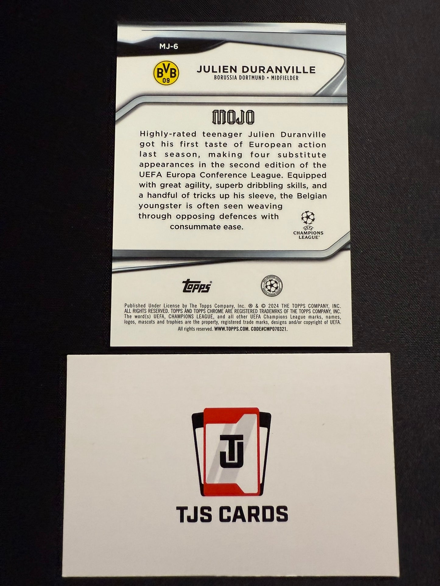 Julien Duranville - Rookie Mojo Case Hit - TOPPS UCC 2023/24