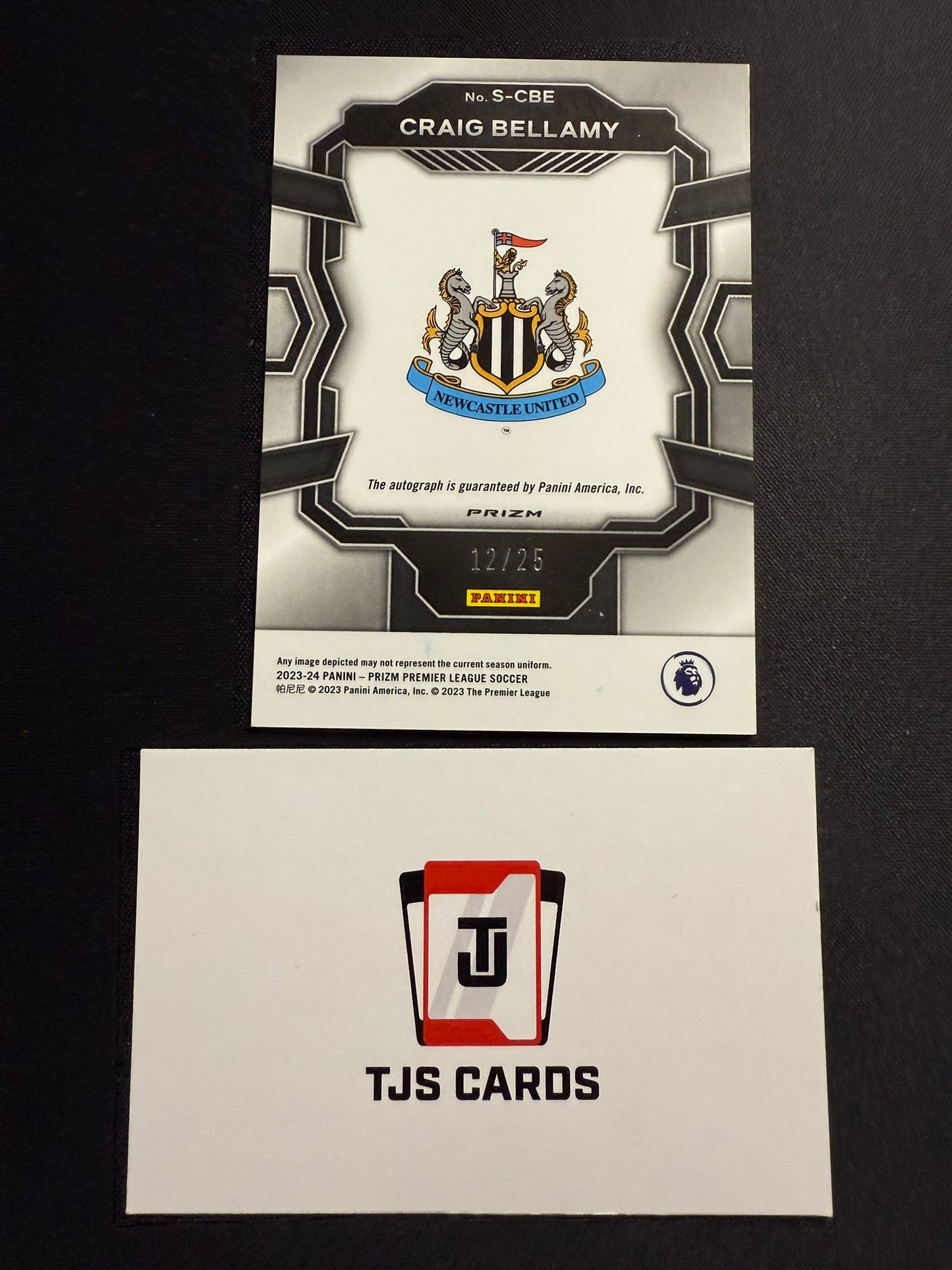 Craig Bellamy - Purple Auto /25 - Panini Prizm Premier League 2023/24