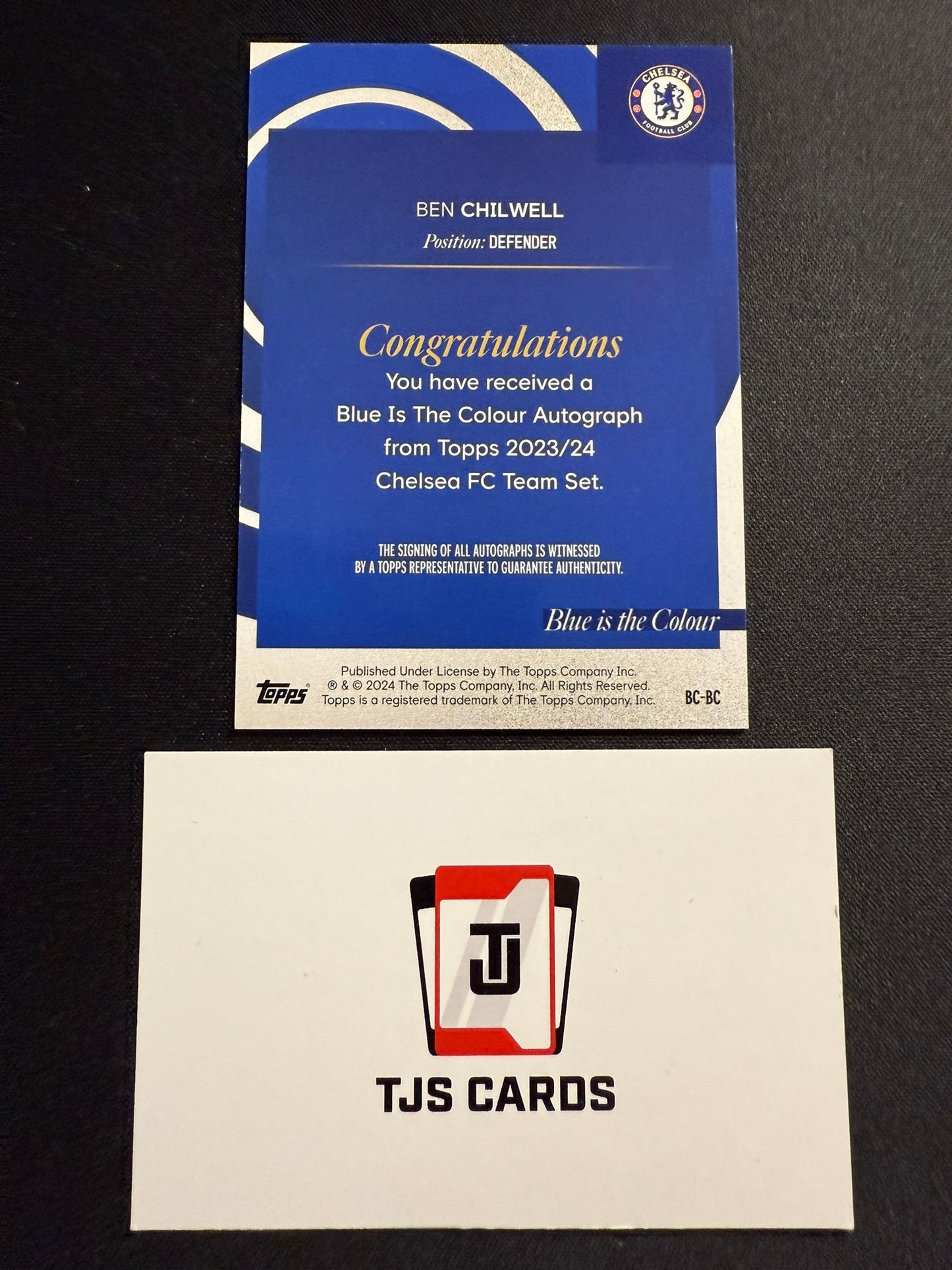 Ben Chilwell - Auto - TOPPS Chelsea Team Set 2023/24