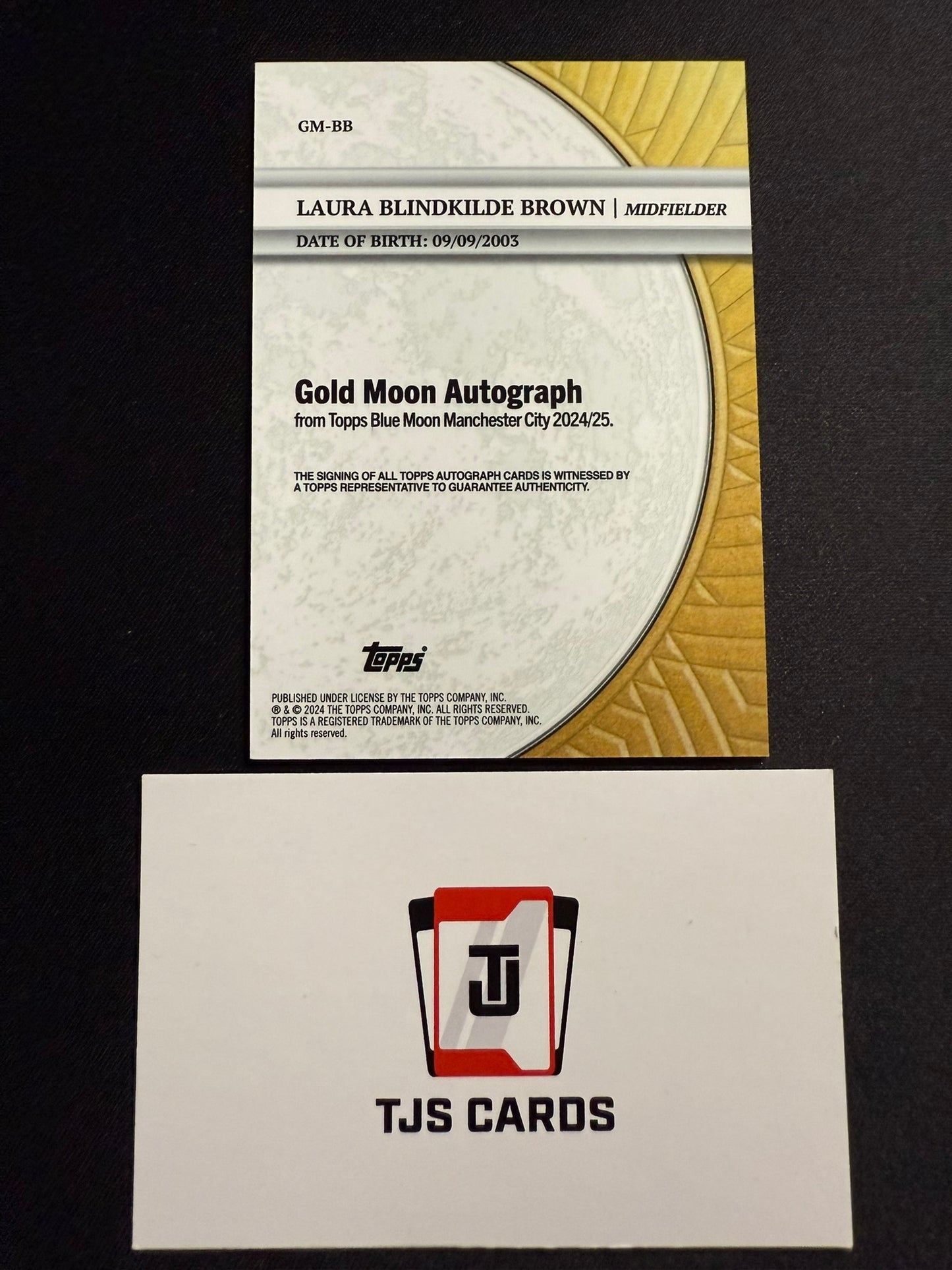 Laura Blindkilde Brown - Rookie Auto /50 - TOPPS Manchester City Blue Moon 2024/25