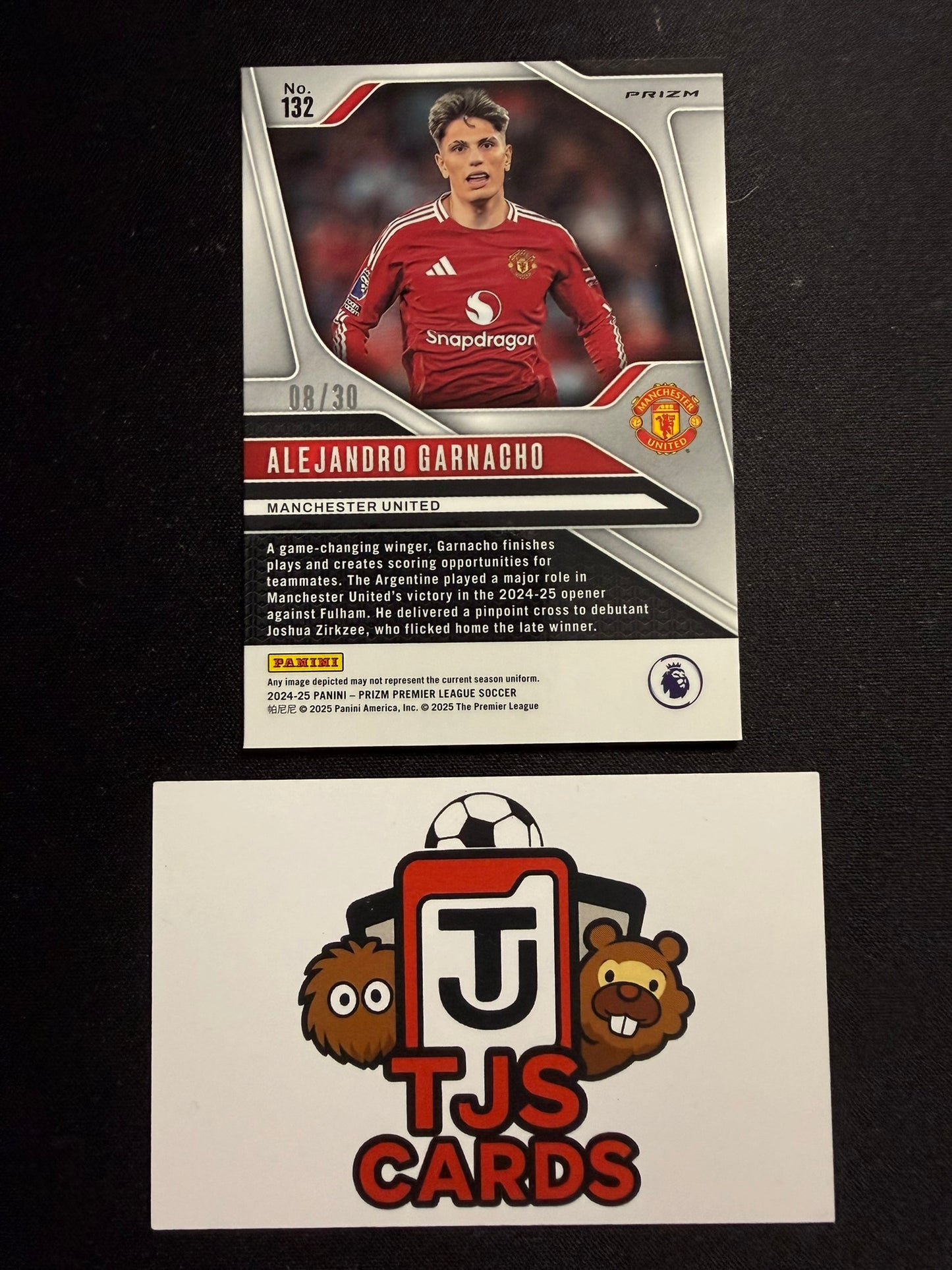 Alejandro Garnacho - Red Choice /30 - Panini Prizm Premier League 2024/25