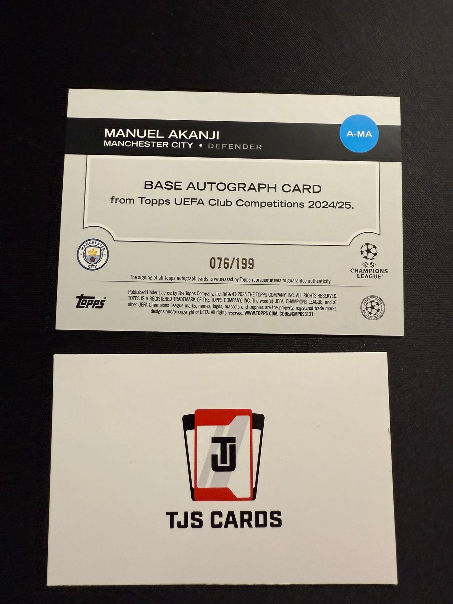 Manuel Akanji - Green Auto /199 - TOPPS UCC 2024/25