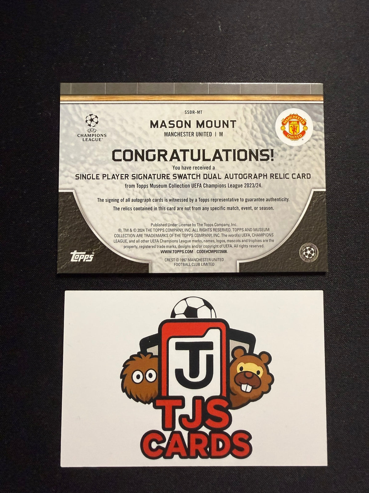 Mason Mount - Dual-Patch Auto /299 - TOPPS Museum UCL 2023/24