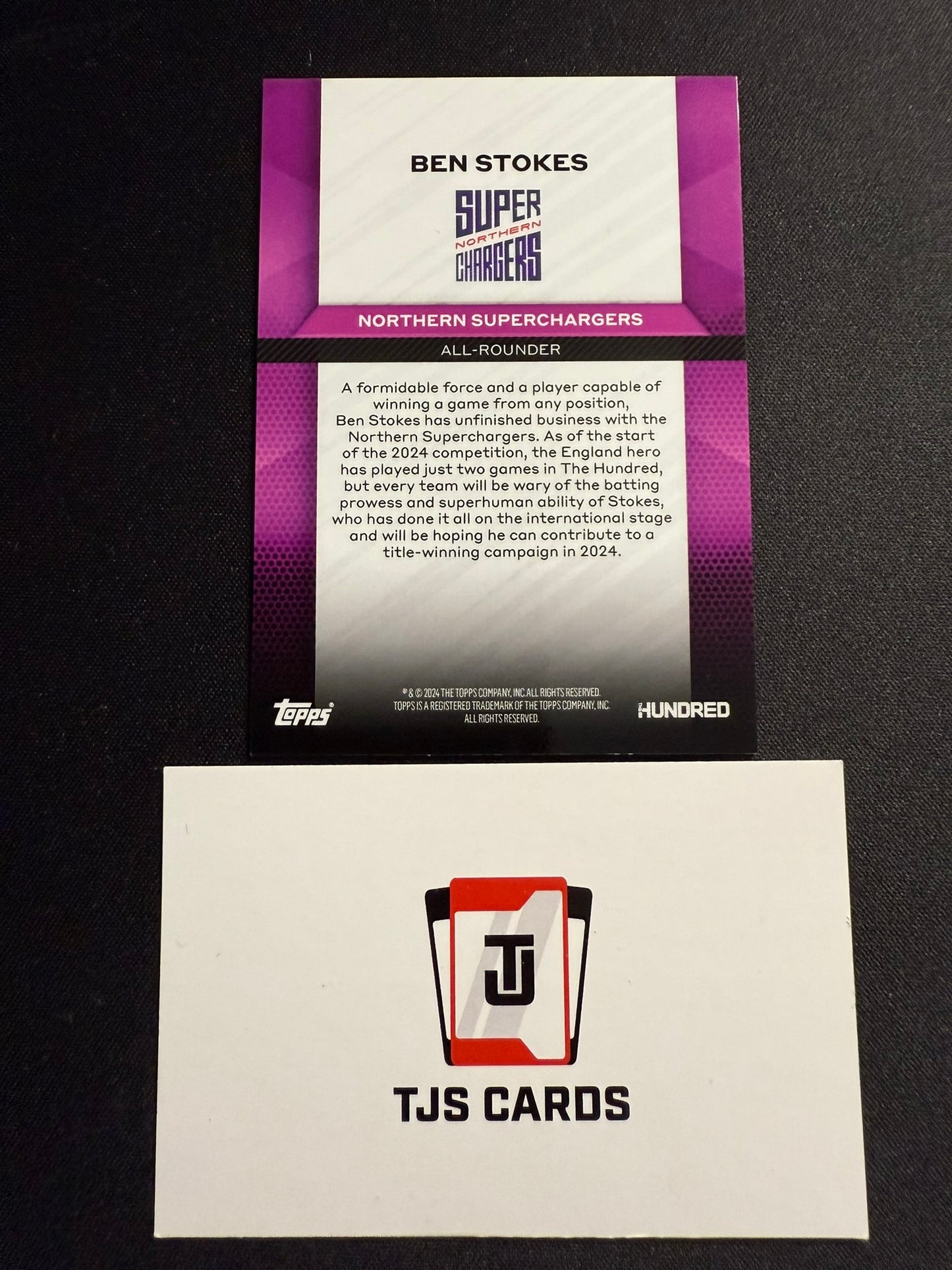 Ben Stokes - Purple /10 - TOPPS Cricket The Hundred 2024