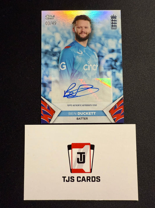 Ben Duckett - Blue Auto /49 - TOPPS England Cricket Team Set 2024
