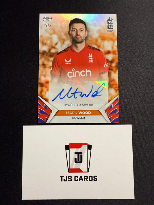 Mark Wood - Orange Auto /25 - TOPPS England Cricket Team Set 2024