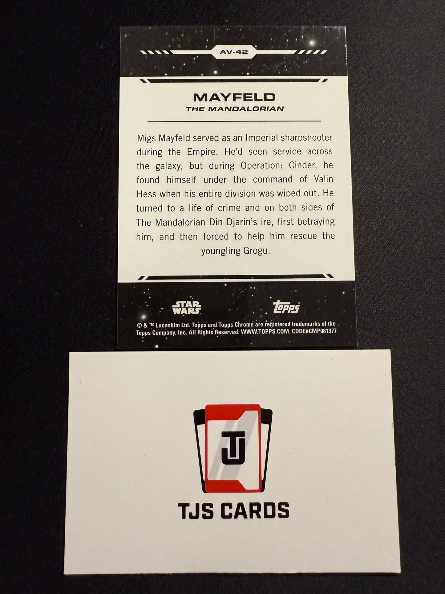 Mayfeld - Aurebesh Variation Gold /50 - TOPPS Star Wars Chrome 2024