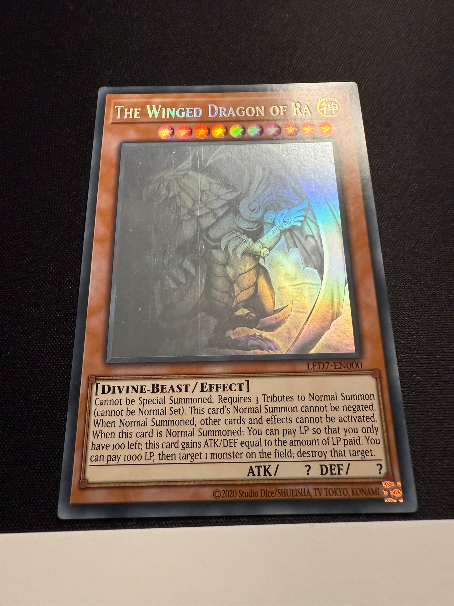 The Winged Dragon Of Ra - Ghost Rare LED7-EN000 - LP - YuGiOh