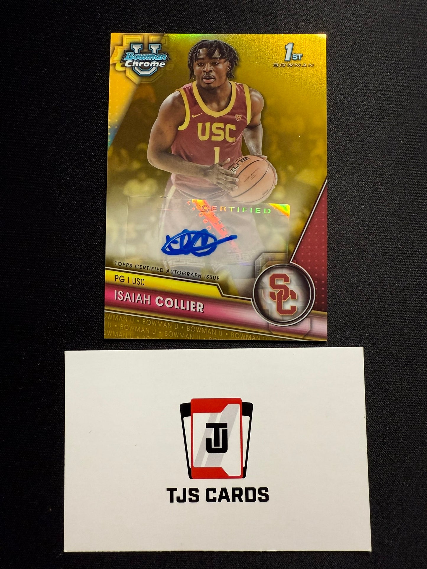 Isaiah Collier - 1st Gold Auto /50 - TOPPS Bowman U Basketball 2023/24