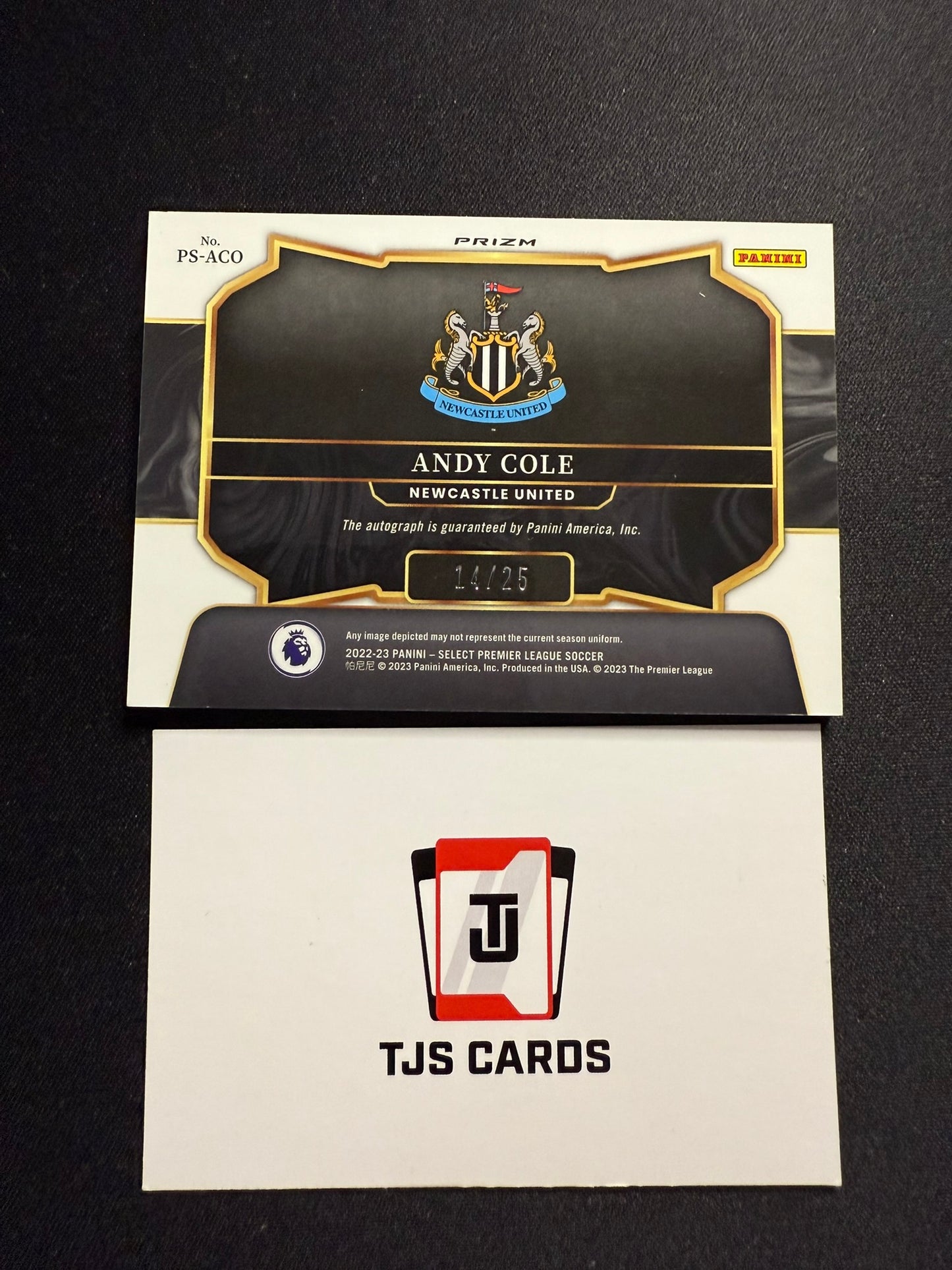 Andy Cole - Tie-Dye Auto /25 - Panini Select Premier League 2022/23