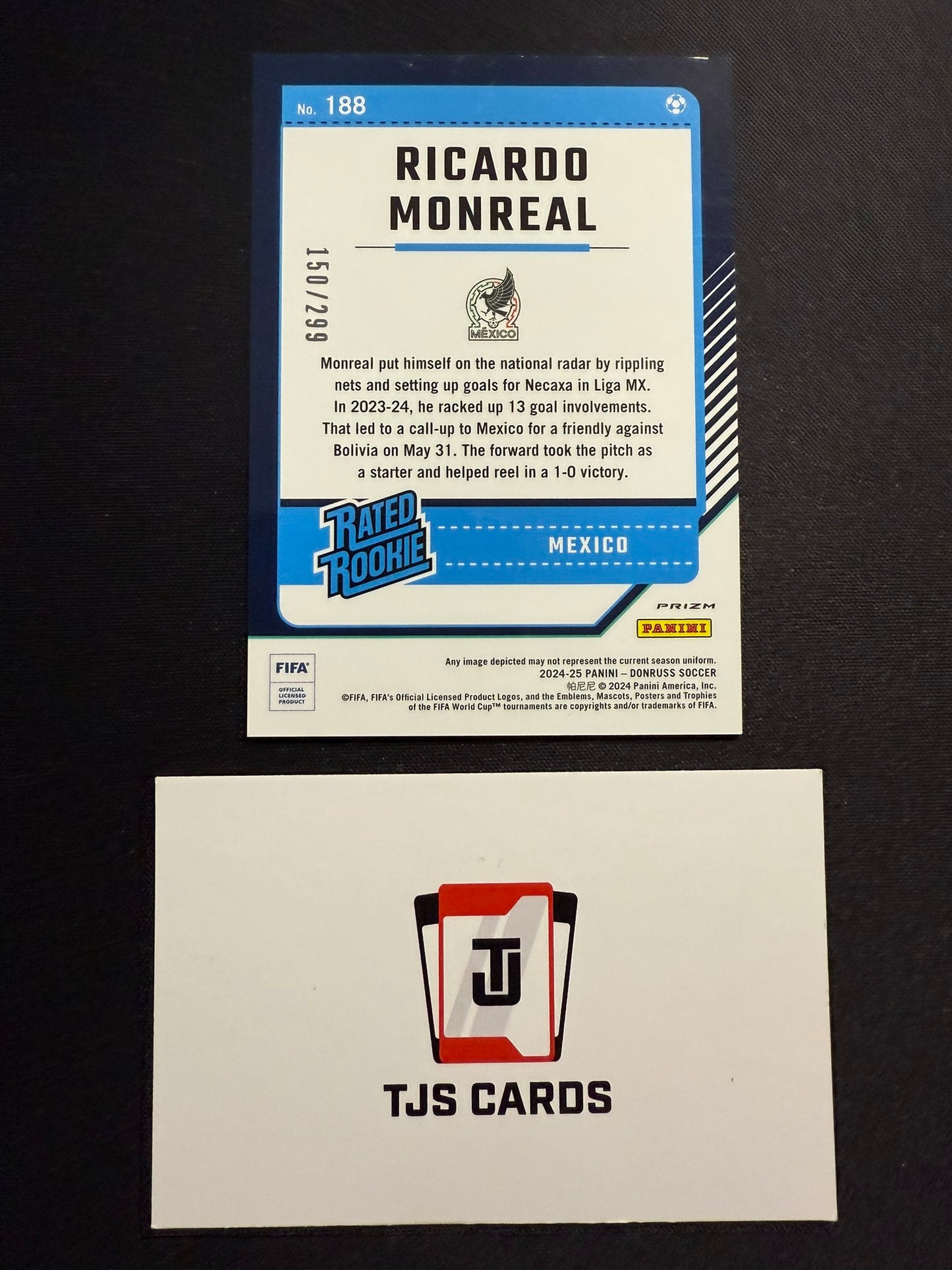 Ricardo Monreal - Red Rated Rookie /299 - Panini Donruss 2024/25