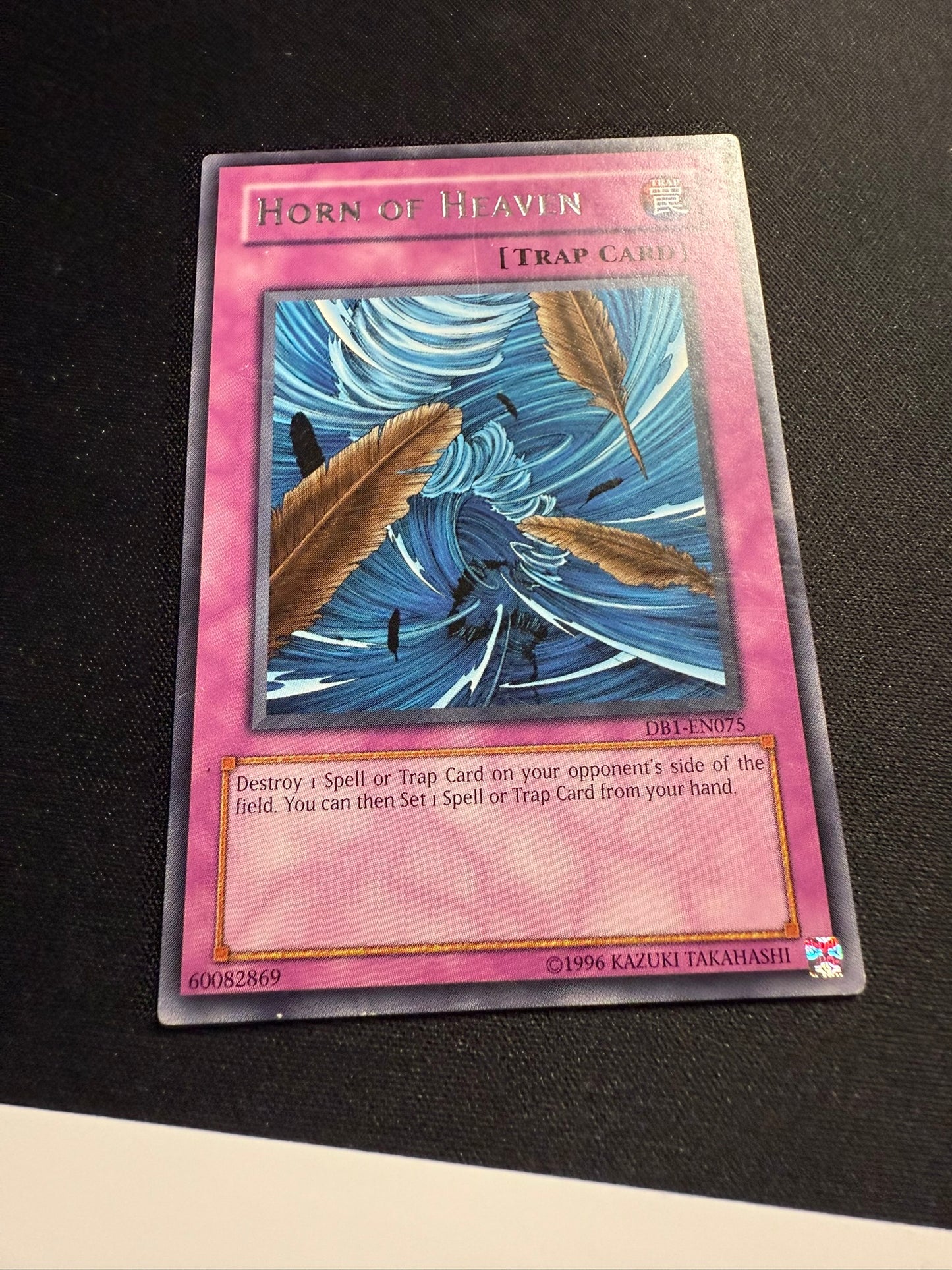 Horn Of Heaven / Dust Tornado - Rare DB1-EN075 MISPRINT - MP - YuGiOh