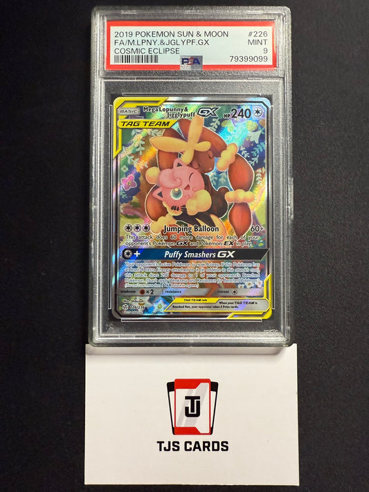 Mega Lopunny & Jigglypuff GX - PSA 9 - Cosmic Eclipse 226/236 - Pokemon